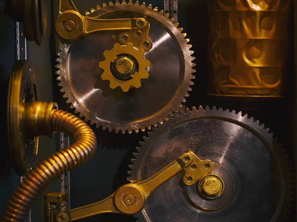 Starożytne ściana z mechanizmów w stylu steampunk. — Zdjęcie stockowe