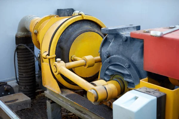Closeup of a pump working for pumping waste and fikali. — Stock Photo, Image