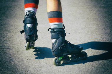 Closeup paten ayakkabıları.