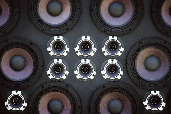 Wall of sound speakers. — Stock Photo, Image