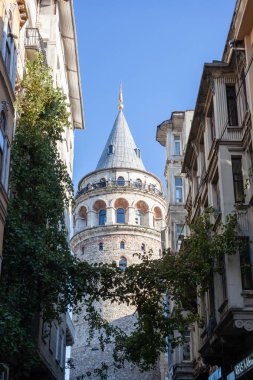 İstanbul 'daki ünlü Galata Kulesi manzarası
