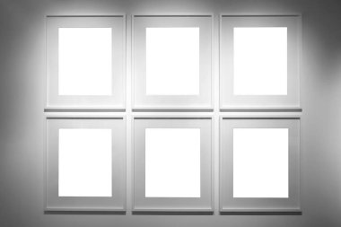 Birkaç gri fotoğraf çerçevesinin kapanışı 