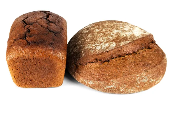 Beyaz arkaplanda izole edilmiş çavdar ekmeği — Stok fotoğraf