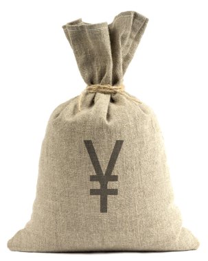 Japon yeni logosu ile banka çantası