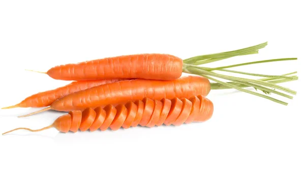 Cut wortel terikat pada latar belakang putih — Stok Foto
