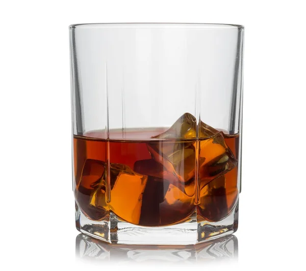 Strong refined alcohol in a glass on a white background — Stock Photo, Image
