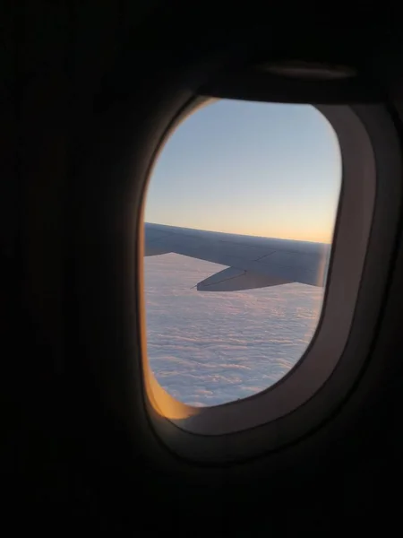 Sonnenuntergang Wolken Aus Einem Flugzeug — Stockfoto