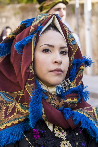 Portrait in traditional Sardinian costume — Stock Photo, Image