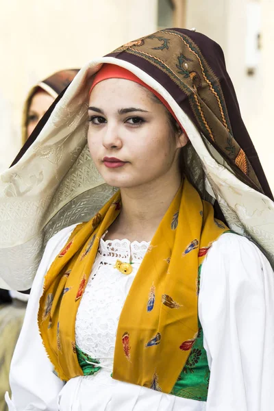 Portrait in Sardinian costume — Stock Photo, Image