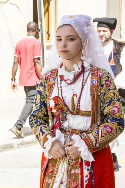 Portrait in Sardinian costume — Stock Photo, Image