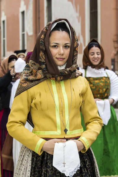サルデーニャの伝統的な衣装の肖像画 — ストック写真