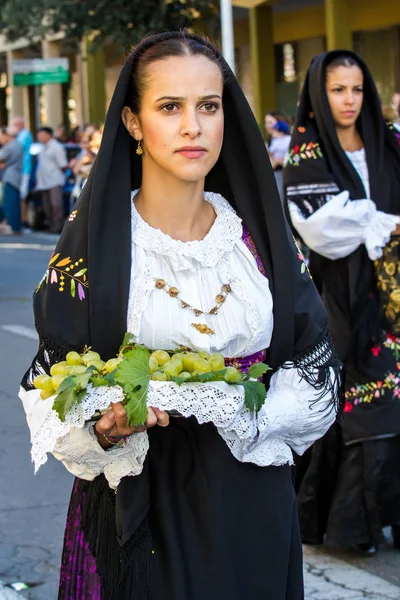 Quartu Talya Eylül 2016 Parade Sardunyalı Kostüm Üzüm Festivali Kutlamaları — Stok fotoğraf