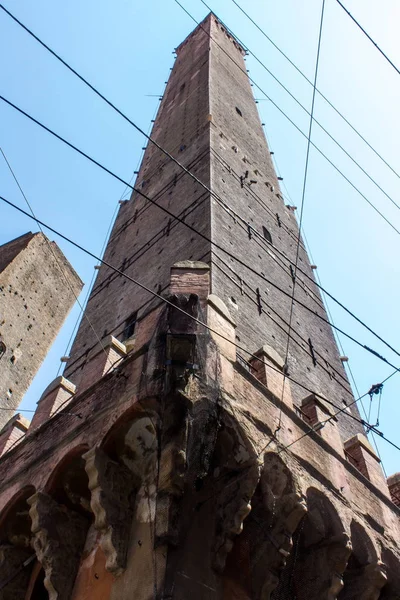 Bologna Italia Luglio 2017 Torre Degli Asinelli Emilia Romagna — Foto Stock