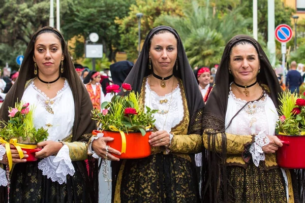 Selargius Italia Septiembre 2017 57ª Edición Antigua Boda Selargino Cerdeña —  Fotos de Stock