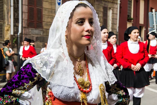 Cagliari Italia Mayo 2013 357 Procesión Religiosa Sant Efisio Cerdeña — Foto de Stock