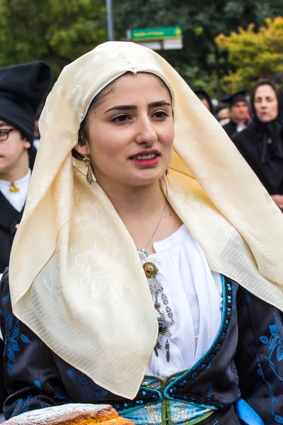 Muravera Italia Abril 2017 45º Festival Cítricos Desfile Trajes Tradicionales —  Fotos de Stock