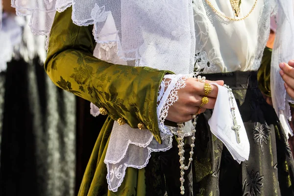 Cagliari Italia Mayo 2015 359 Procesión Religiosa Sant Efisio Detalle — Foto de Stock