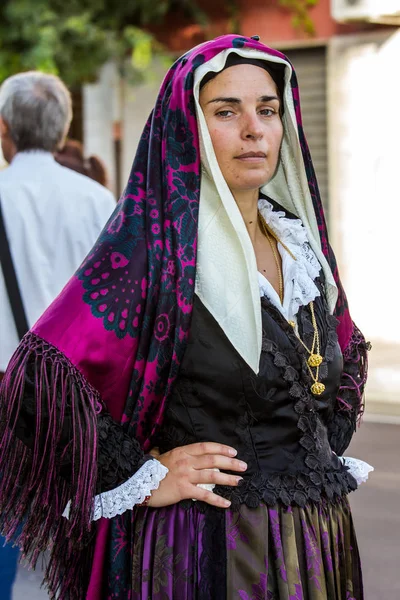 Selargius Talya Eylül 2015 Eski Düğün Geçit Atalay Sardunya Halk — Stok fotoğraf