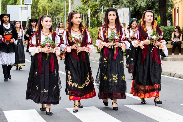 Selargius Italy September 2015 Ancient Selargino Wedding Parade Don Milani — Stock Photo, Image