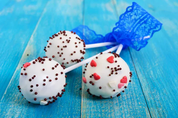 Semester Fester Cake Pops Kex Kakor Vit Choklad Glasyr Ljus — Stockfoto