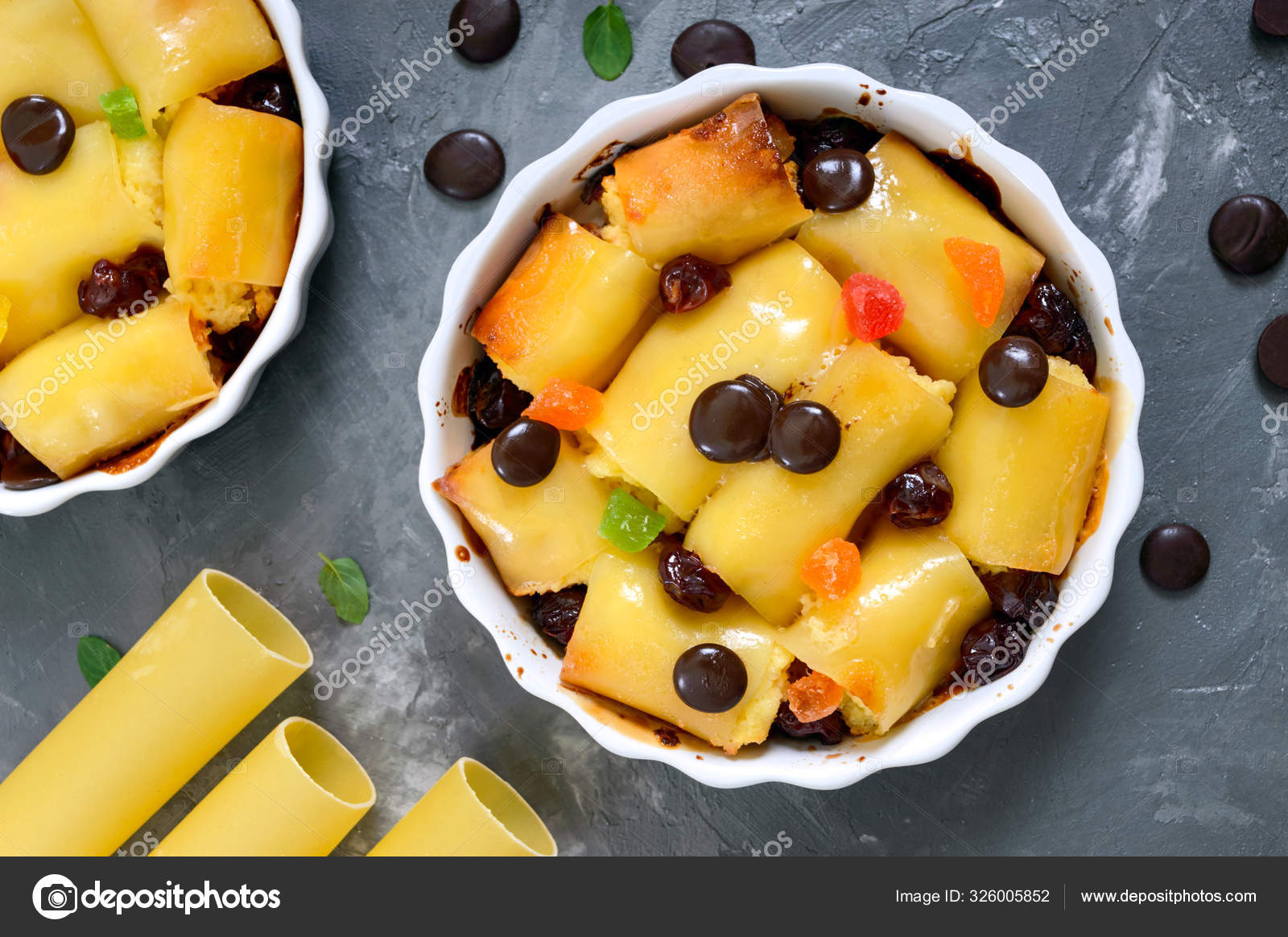 Sweet Cannelloni Baked Ceramic Forms Dessert Canelloni Cottage
