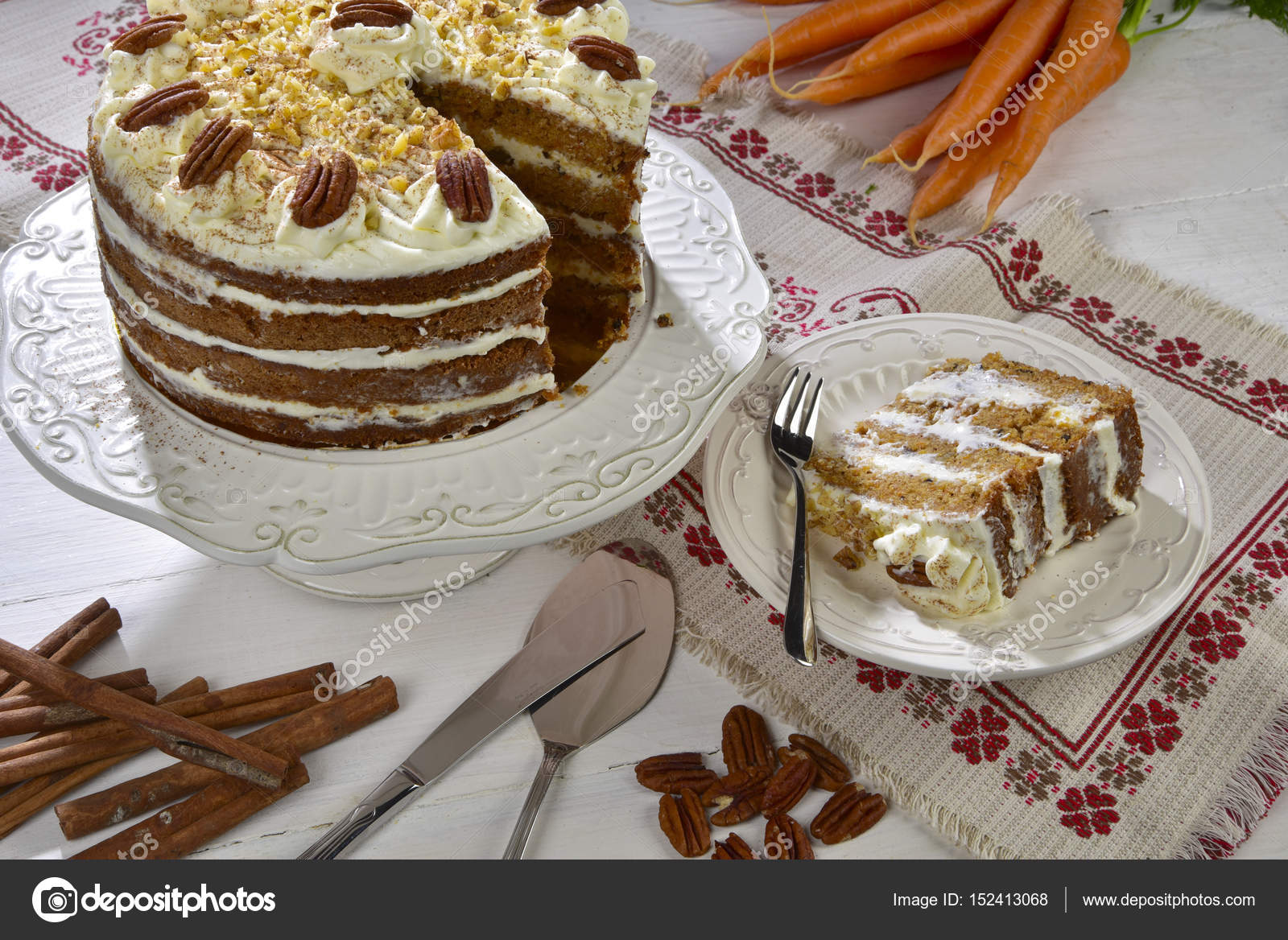 Pictures Decorated Carrot Cakes Decorated Carrot Cake Stock