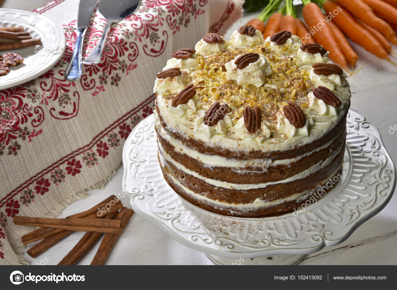 Images Decorated Carrot Cakes Decorated Carrot Cake Stock