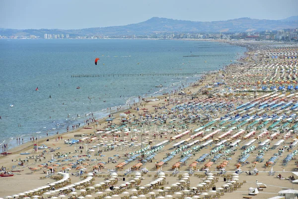 Plaży w Rimini we Włoszech — Zdjęcie stockowe