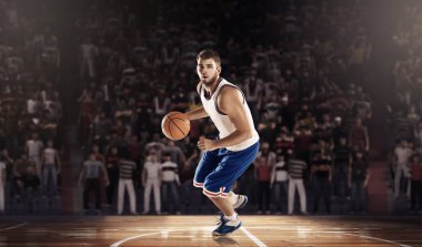 basketbolcu profesyonel mahkeme arenada 3d