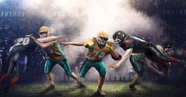 3d spor arena acımasız futbol eylem. Olgun oyuncu topu ile