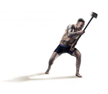 MMA savaşçı izole çekiç ile