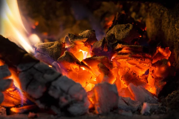 Podłoże Rozżarzonych Węglach Ogień — Zdjęcie stockowe