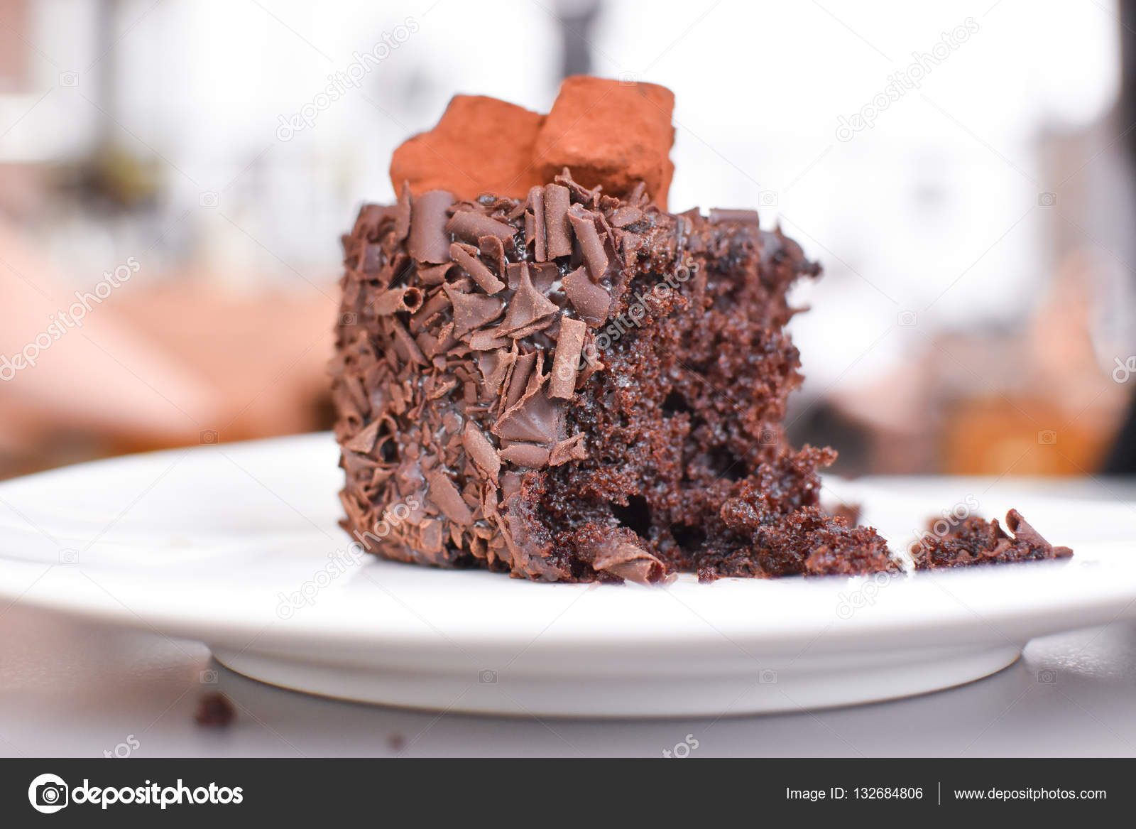 Half eaten chocolate cake hot sale
