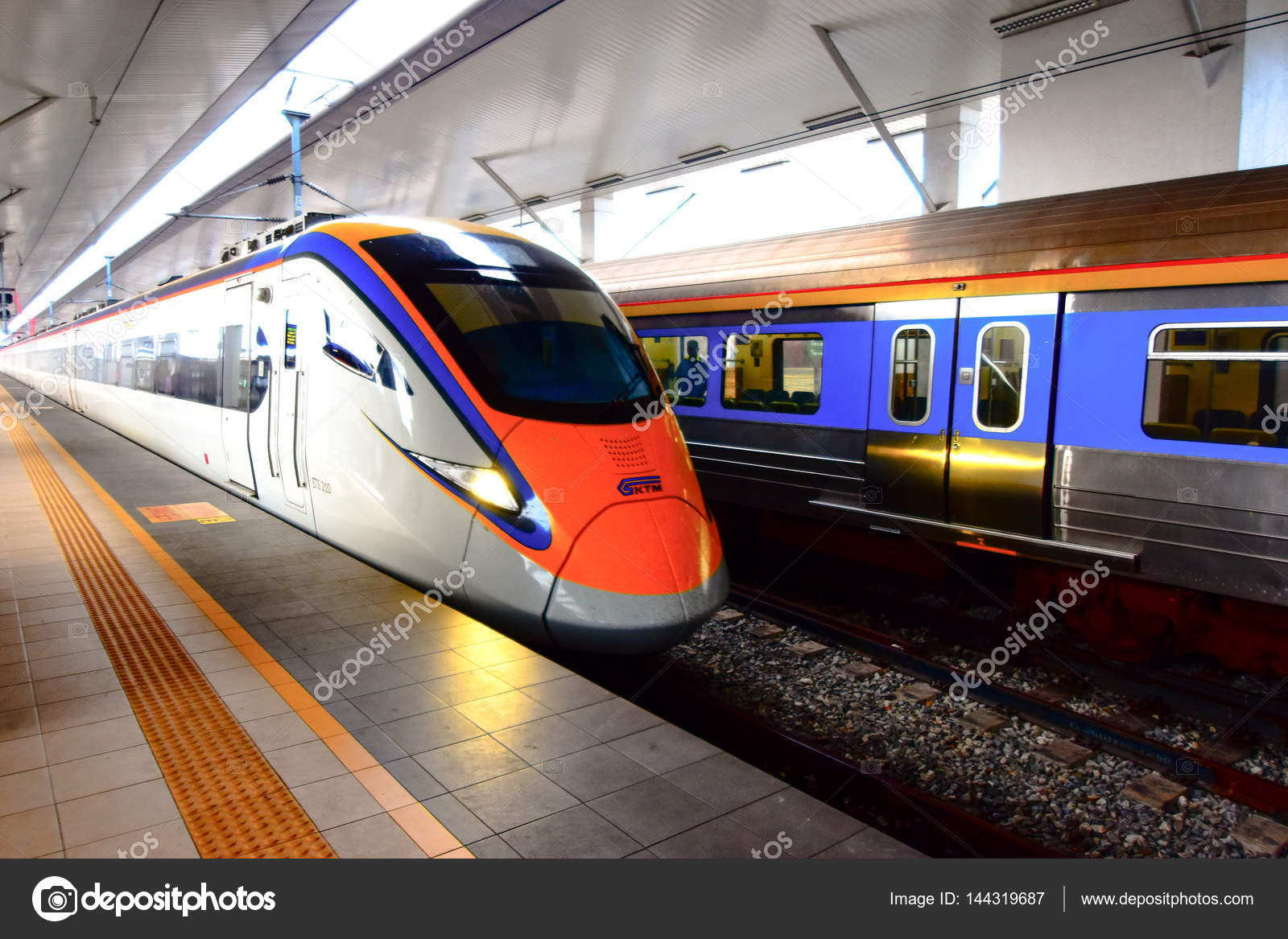 ets train inter city rail service in malaysia stock editorial