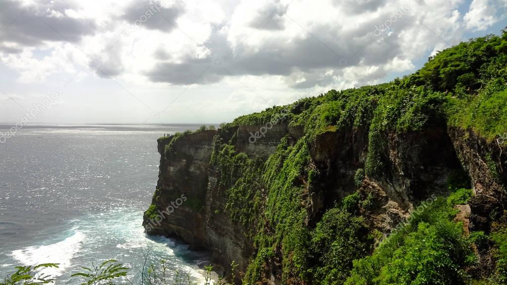 The cliff at Uluwatu Temple, Bali Indonesia.