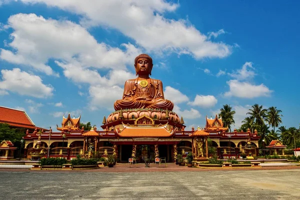 Největší Socha Buddhy Vsedě Wat Machimmaram Městě Tumpat Kelantan Malajsie — Stock fotografie