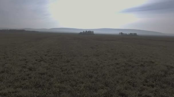 Un campo desnudo en los Urales en Rusia — Vídeos de Stock