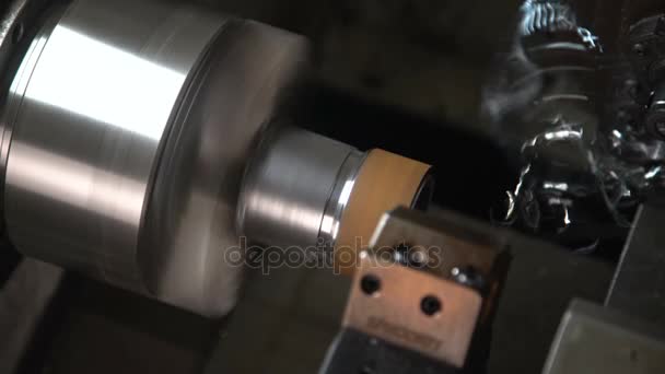 Manufaktur bagian pada mesin CNC — Stok Video