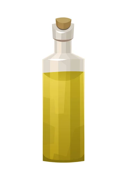 Olivenölflasche Isoliert Auf Weißem Hintergrundvektor — Stockvektor