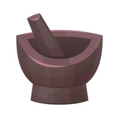 Yemek pişirmek için havan ve tokmak aracı izole edilmiş vektör