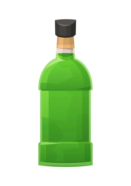 Glasflasche Absinth Auf Weißem Hintergrundvektor — Stockvektor