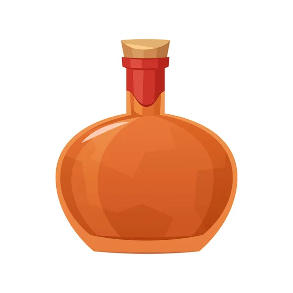 Bouteille Verre Cognac Sur Fond Blanc Vecteur — Image vectorielle