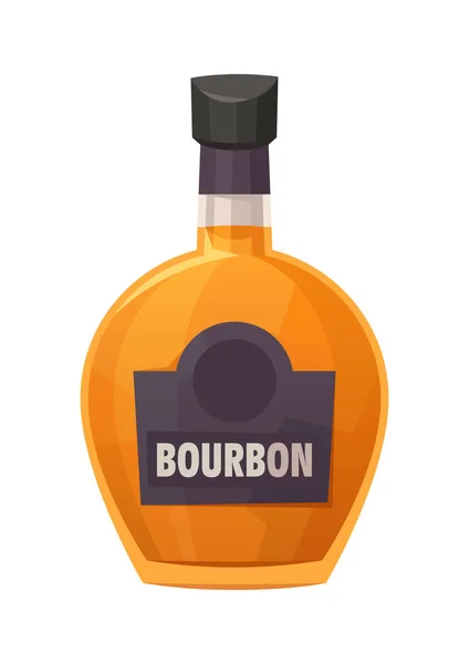 Glasflaska Bourbon Vit Bakgrund Vektor — Stock vektor