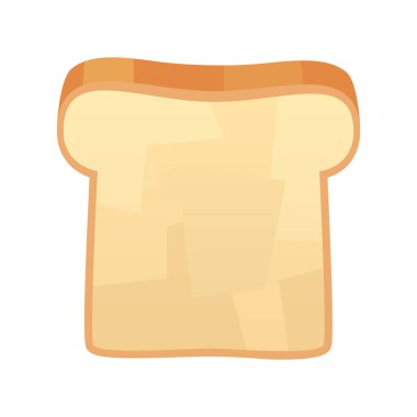 Beyaz arkaplan vektörü üzerinde izole edilmiş bir dilim ekmeğin yakınlaştırılması