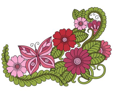 Canlı renkli çiçek desenli. Çiçek dekorasyon için yapılmış süs eşyaları.