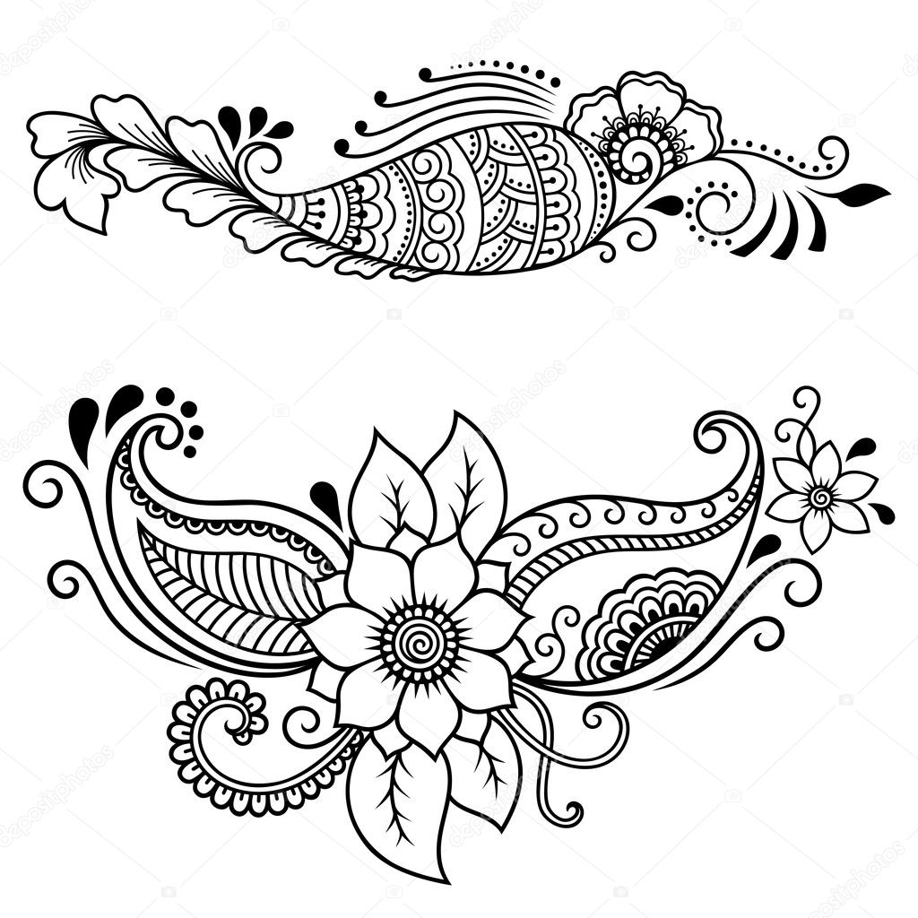 henna tattoo flower template mehndi style set of ornamental henna tattoo flower template mehndi style set of ornamental
