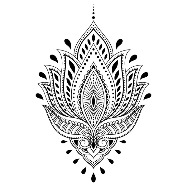 インド風のヘナタトゥー花テンプレート エスニック花柄ペイズリー ロータス 一時的な刺青スタイル ストックベクター C Rugame Tera Gmail Com