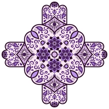 Vektör renk mandala. Mehndi stili.