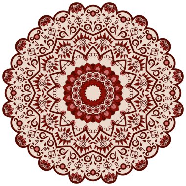 Vektör renk mandala. Mehndi stili.