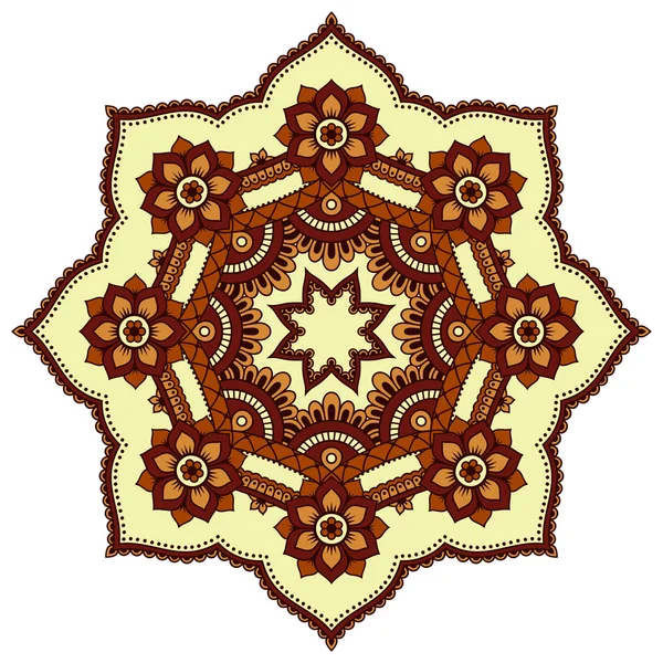 Mandala de color vectorial. Estilo Mehndi . — Archivo Imágenes Vectoriales